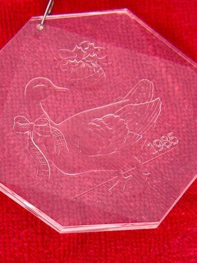 Vintage Acrylic Duck Ornament 1985 Christmas Holiday Household Decoration